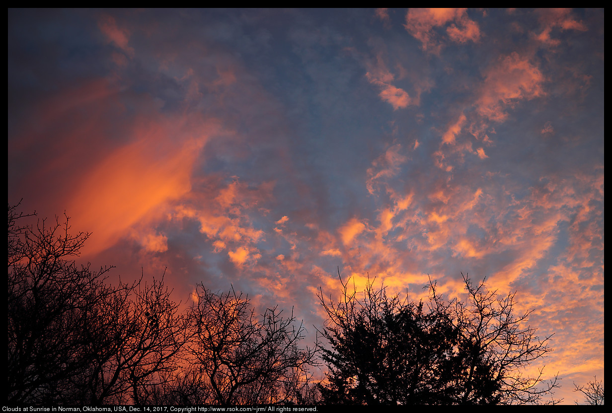 Clouds at Sunrise in Norman, Oklahoma, USA, Dec. 14, 2017