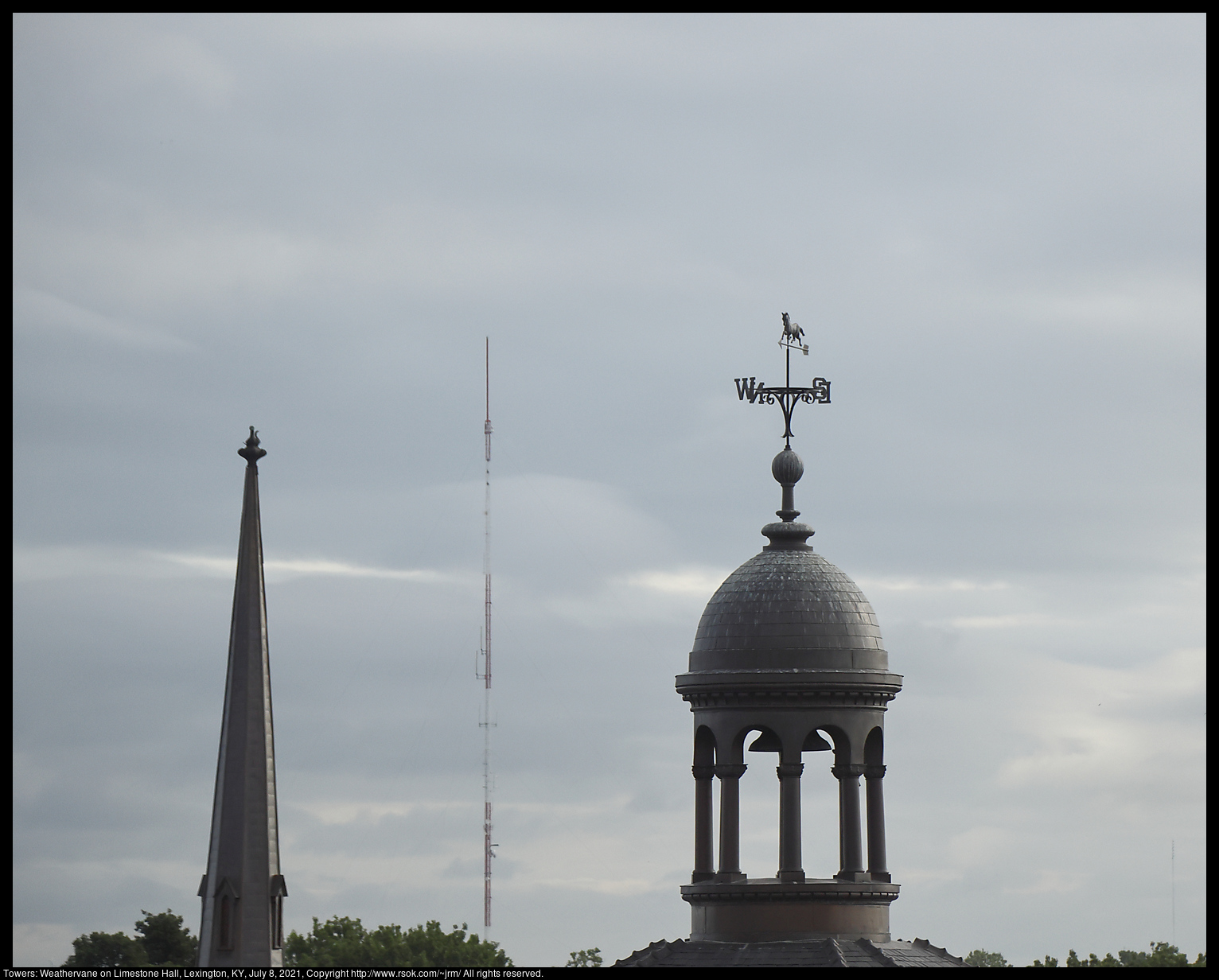 Towers: Weathervane on Limestone Hall, Lexington, KY, July 8, 2021