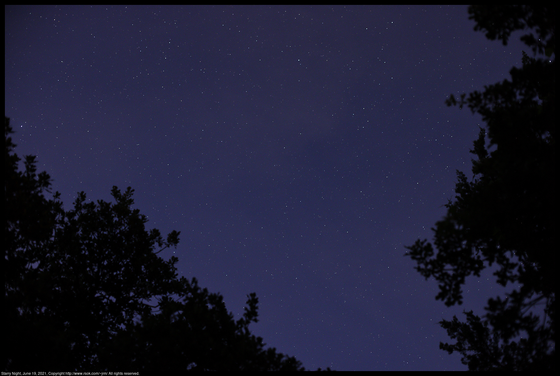 A starry night in Norman, Oklahoma on June 19, 2021