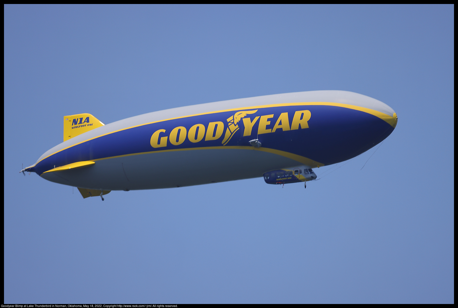 Goodyear Blimp at Lake Thunderbird in Norman, Oklahoma, May 18, 2022