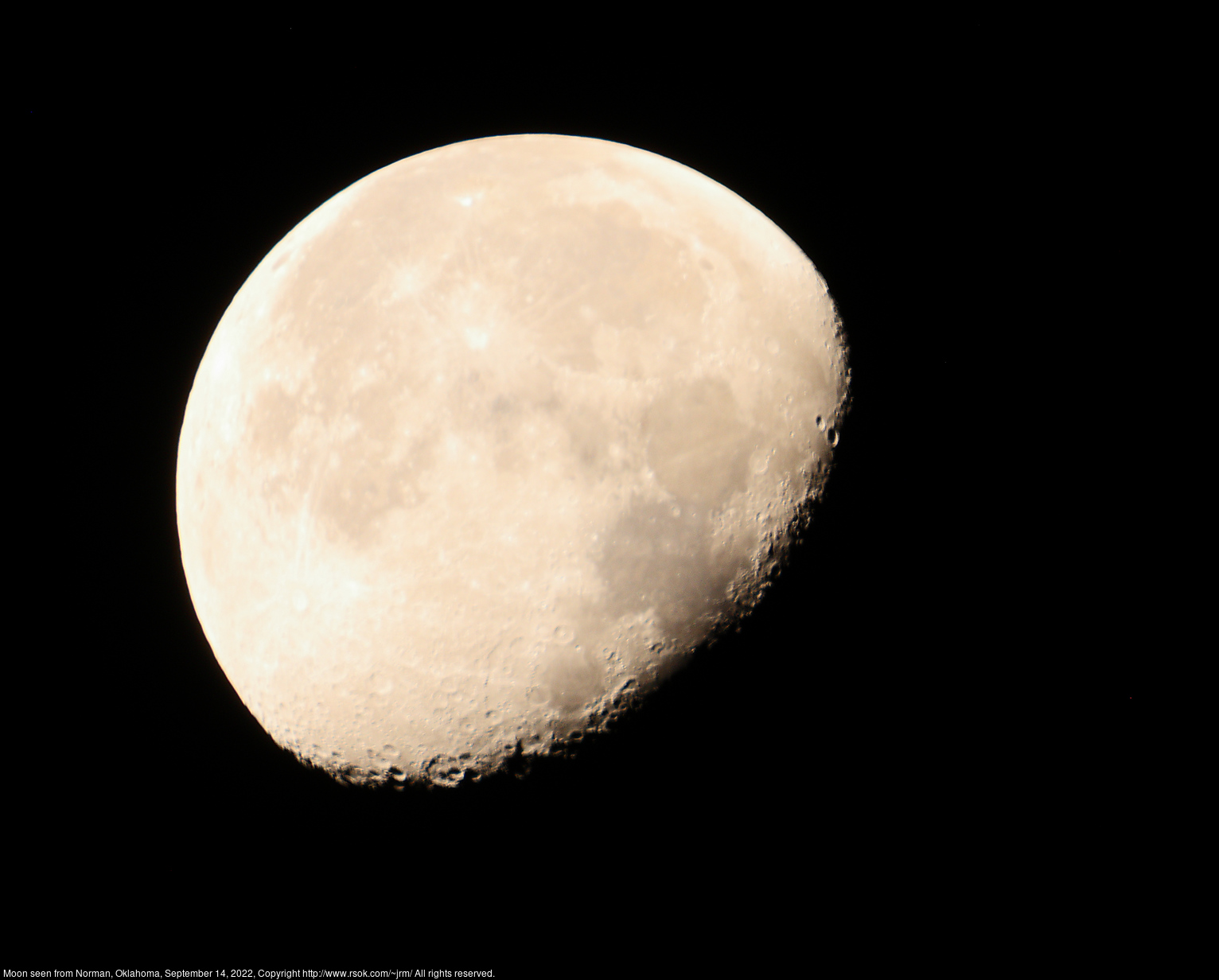 Moon seen from Norman, Oklahoma, September 14, 2022